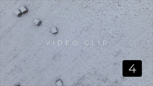CLIP 4 - Winter Vol. 1 - Lowering down into snow covered pasture with hay bales