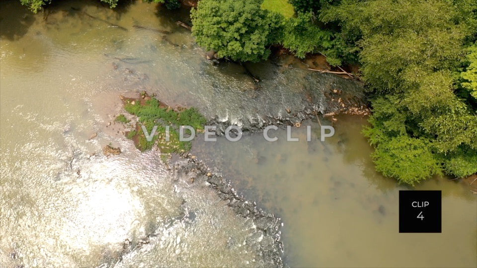 CLIP 4 - Prehistoric Fishing Weir, GA Ancient Indigenous Fish Trap in the Etowah River