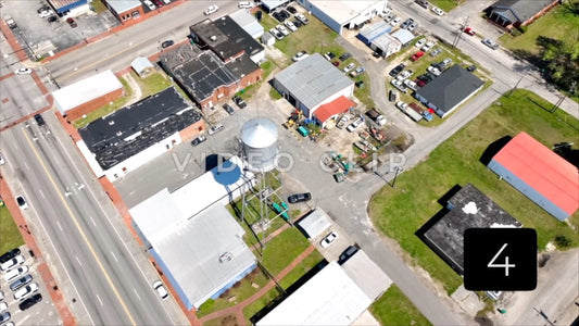 CLIP 4 - Hemingway, SC drone slowly lowers to focus on watertower