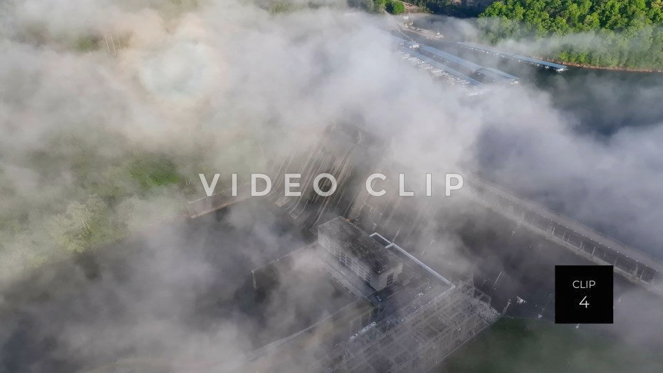 stock video fog over tennesse mountains at Norris Dam