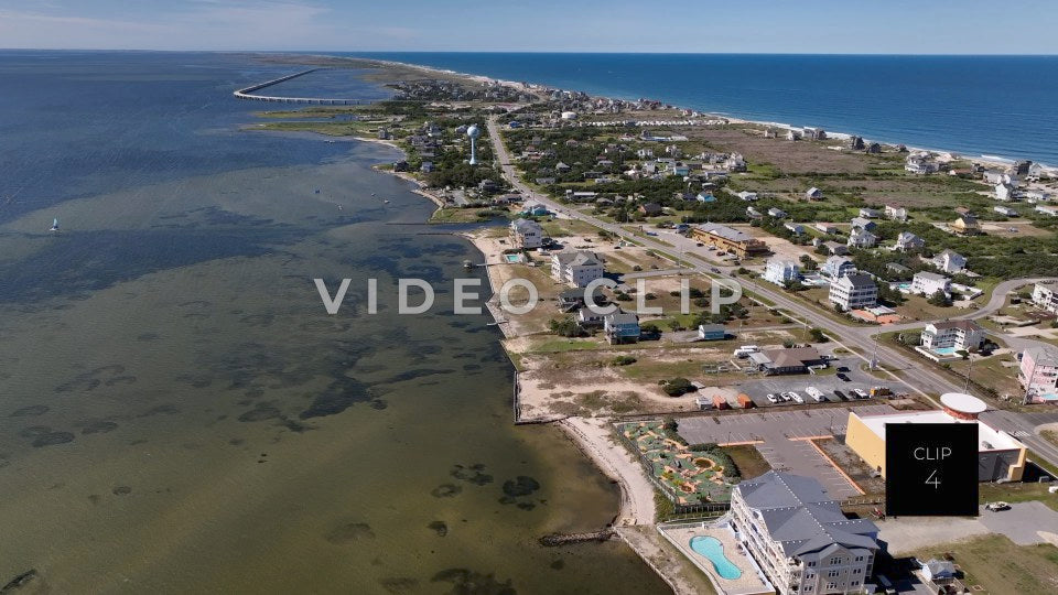 CLIP 4 - Outer Banks, NC coastline view of homes and business