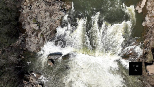 CLIP 4 - Ohiopyle, PA looking down on waterfall and rapids on Youghiogheny River