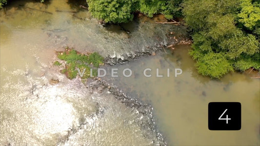 CLIP 4 - Prehistoric Fishing Weir, GA Ancient Indigenous Fish Trap in the Etowah River
