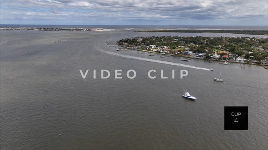 CLIP 4 - St Augustine, Florida flying over inlet towards neighborhood