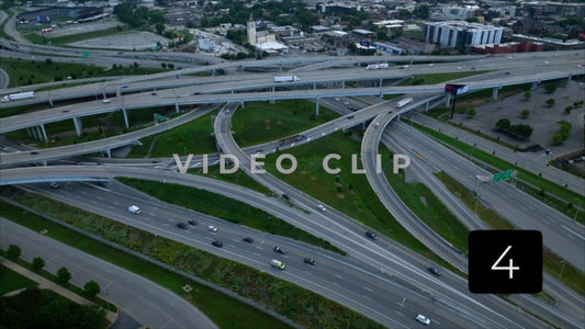 CLIP 4 - Louisville, KY highway interchange with cars and trucks connecting to Big Four Bridge