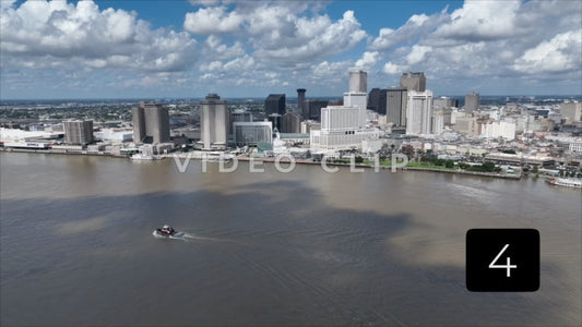 CLIP 4 - New Orleans, LA Vol. 1 - pulling away from tug boat and turning towards bridge