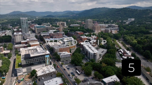 CLIP 5 - Asheville, NC pulling away and rising about downtown