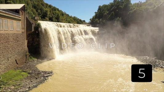 CLIP 5 - Rochester, NY Vol. 6 - raging waterfall at Lower Falls Park on Genesee River