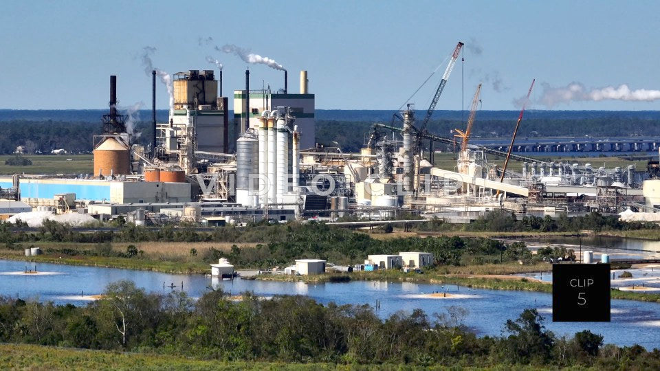 CLIP 5 - Brunswick, GA Georgia Pulp and Paper factory beside marshland