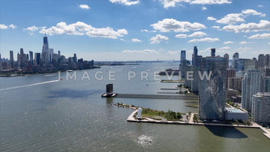 Photo - New York City, NY Hudson River with view of WTC and New Jersey coastline