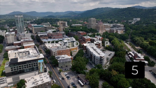 CLIP 5 - Asheville, NC pulling away and rising about downtown