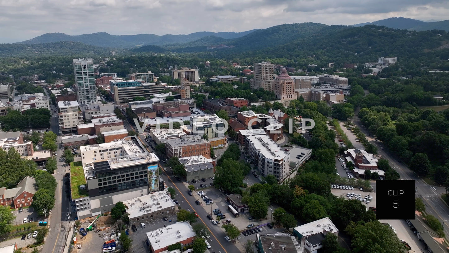 CLIP 5 - Asheville, NC pulling away and rising about downtown