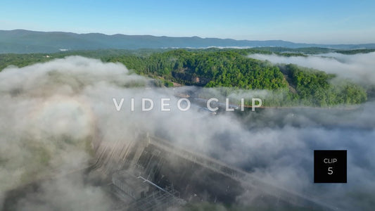 stock video fog over tennesse mountains at Norris Dam