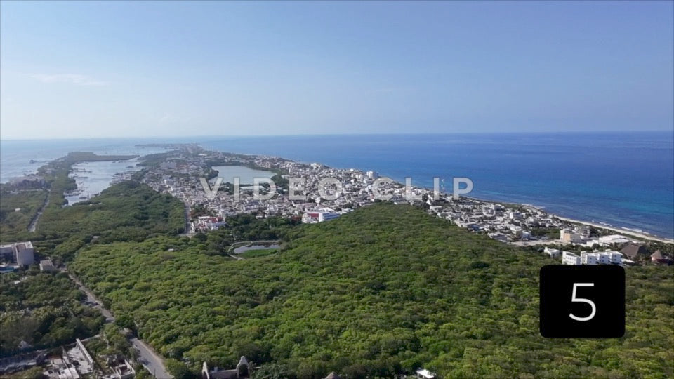 CLIP 5 - Isla Mujeras, Mexico aerial view of Isla Mujeras island in Carribbean