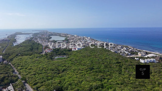 CLIP 5 - Isla Mujeras, Mexico aerial view of Isla Mujeras island in Carribbean