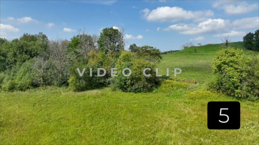 CLIP 5 - Green pastures on hillside with gazebo in New York State countryside