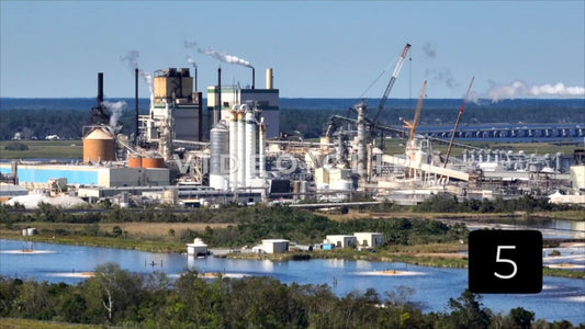 CLIP 5 - Brunswick, GA Georgia Pulp and Paper factory beside marshland
