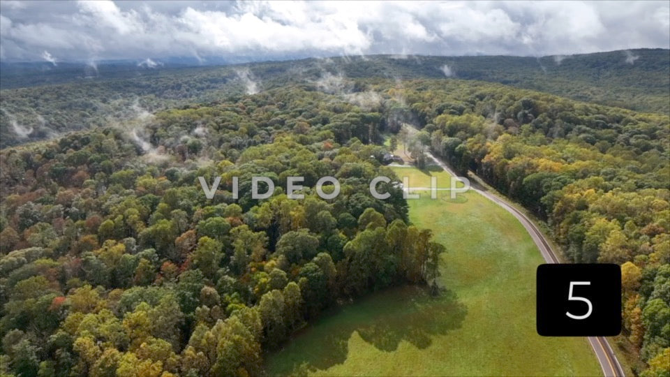 CLIP 5 - Ohiopyle, PA misty clouds pass over mountain top home