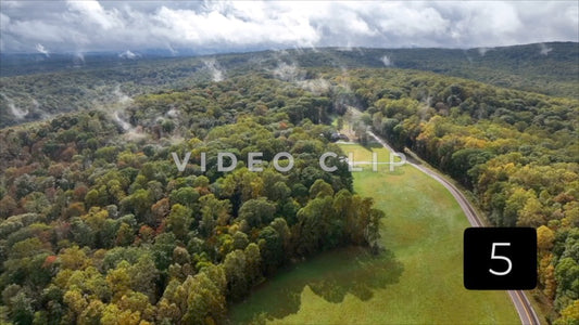 CLIP 5 - Ohiopyle, PA misty clouds pass over mountain top home