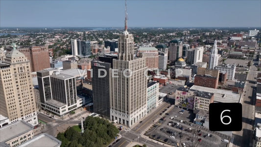 CLIP 6 - Buffalo, NY downtown office buildings and Buffalo City Hall
