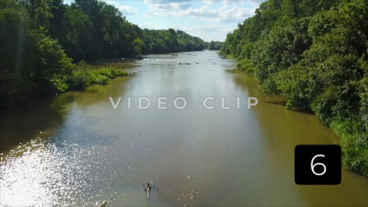 CLIP 6 - Broad River - aerial rising up over beautiful river in South Carolina
