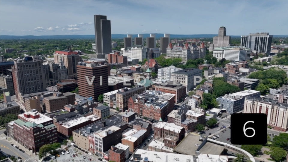 CLIP 6 - Albany, NY Vol. 1 - flying over buildings towards downtown