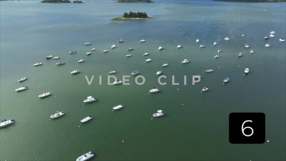 CLIP 6 - Boston, MA cloud shadows passing over harbor with boats and islands