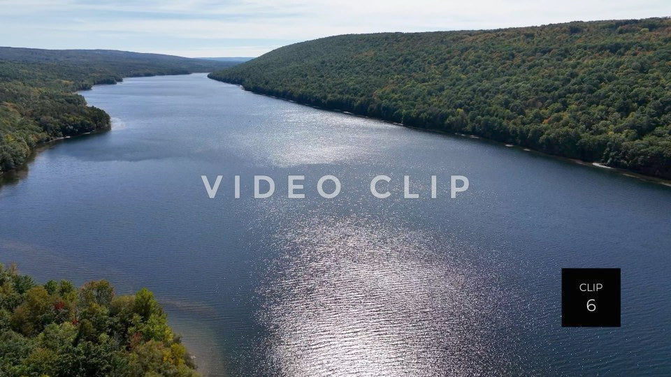 Stock video CLIP 6 - Canadice Lake, NY aerial landscape of peaceful Finger Lake 