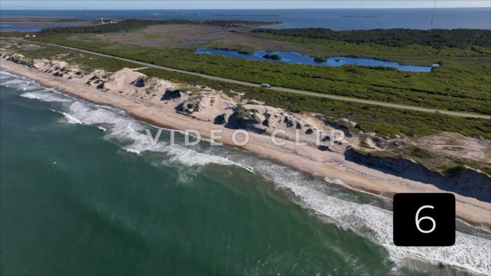 CLIP 6 - Outer Banks, NC RV traveling along Cape Hatteras National Seashore past sand dunes