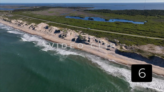 CLIP 6 - Outer Banks, NC RV traveling along Cape Hatteras National Seashore past sand dunes