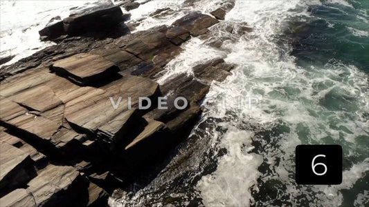 CLIP 6 - Maine Coast rising up over rocky shoreline with ocean waves