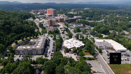 CLIP 6 - Asheville, NC downtown southern view with mountains