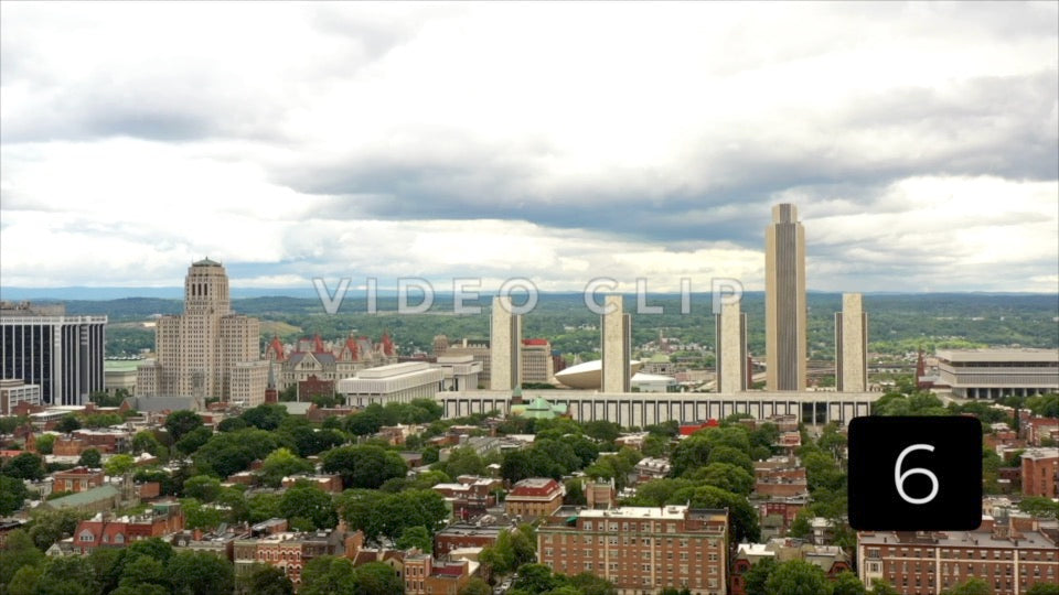 CLIP 6 - Albany, NY Vol. 2 - aerial view of downtown from Washington Park