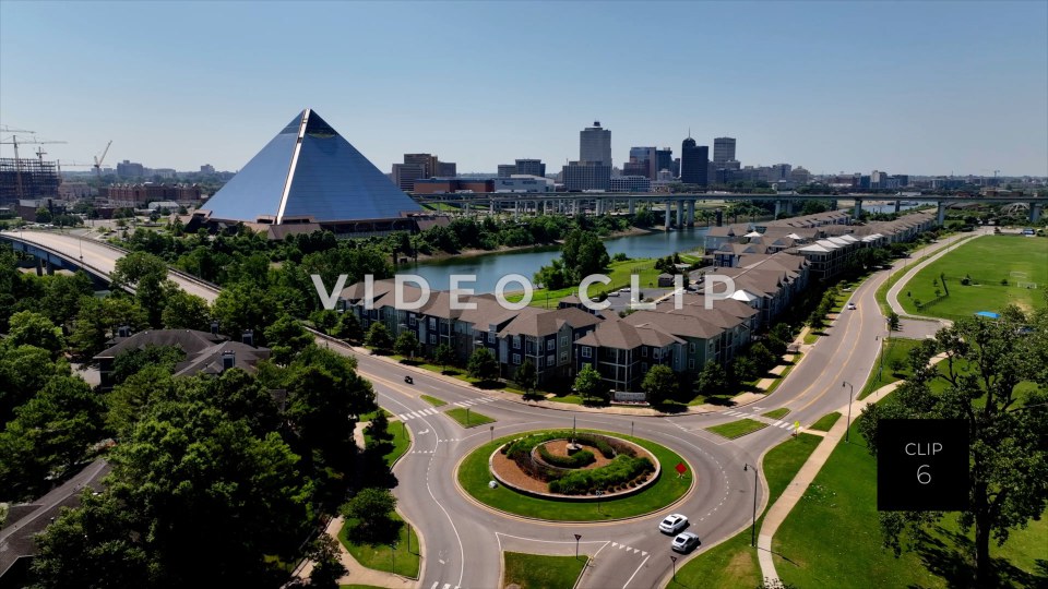 CLIP 6 - Memphis, TN Green public park with round about by Pro Bass Pyramid