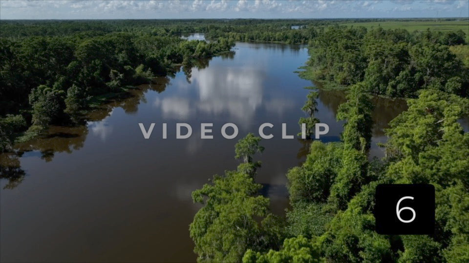 CLIP 6 - New Orleans, LA Vol. 3 - Segnette bayou low flight then rise up over wetlands
