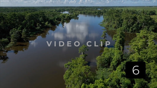 CLIP 6 - New Orleans, LA Vol. 3 - Segnette bayou low flight then rise up over wetlands