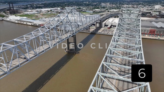 CLIP 6 - New Orleans, LA Vol. 2 - aerial spin over Crescent City Connection Bridge