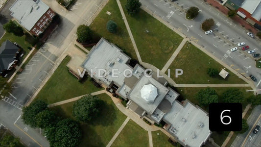 CLIP 6 - Eatonton, GA  - Putnam County Clerk of Courts - aerial looking straight down and flying forward
