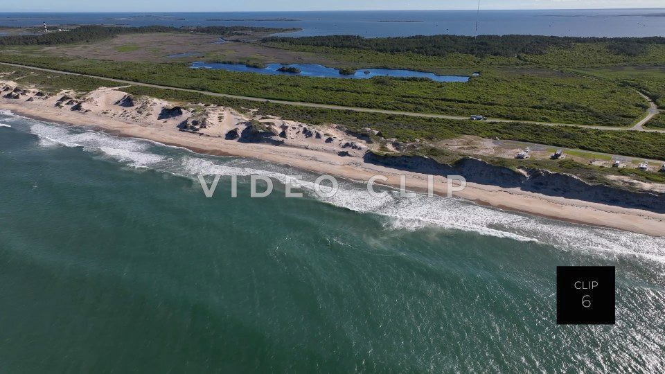 CLIP 6 - Outer Banks, NC RV traveling along Cape Hatteras National Seashore past sand dunes