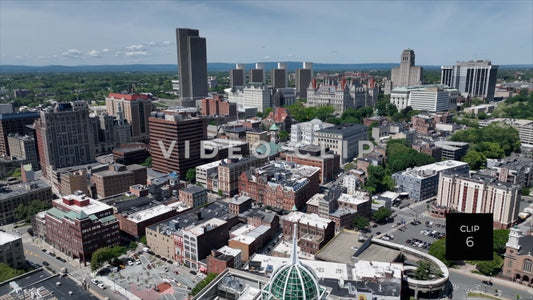 CLIP 6 - Albany, NY flying over buildings towards downtown