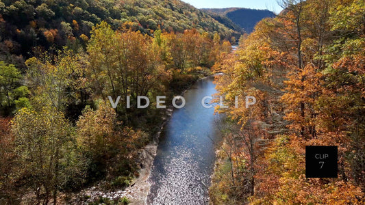 CLIP 7 - Pennsylvania Grand Canyon, PA sunlight on Pine Creek with Canyon