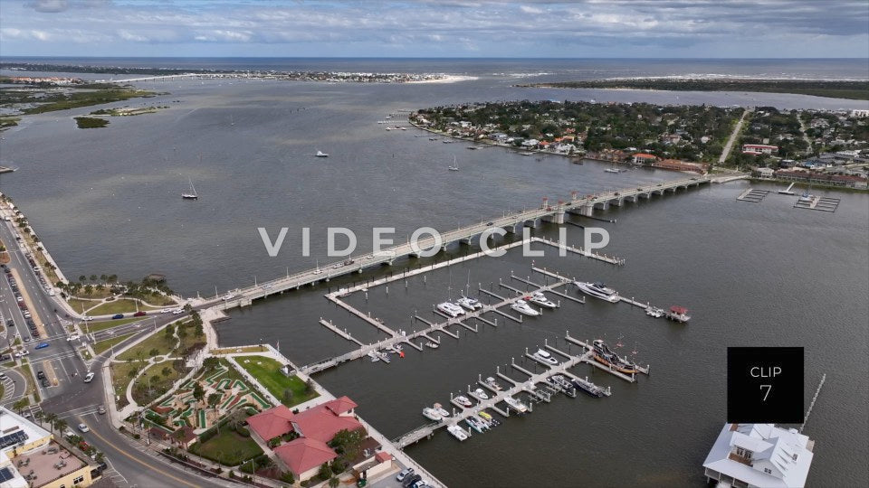 CLIP 7 - St Augustine, Florida aerial flight over inlet