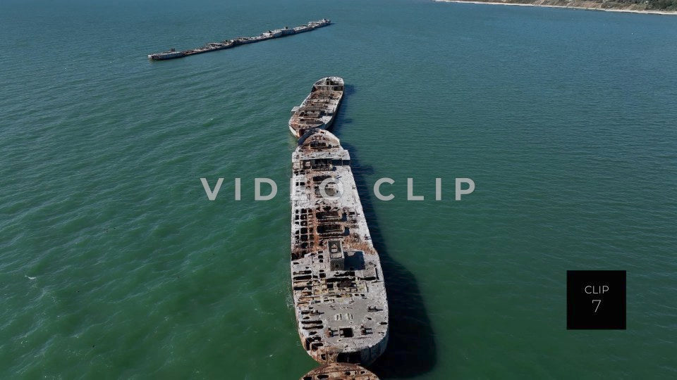 CLIP 7 - Kiptopeke Concrete Ships, VA reverse flight then lowering to main deck