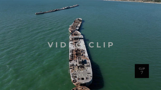 CLIP 7 - Kiptopeke Concrete Ships, VA reverse flight then lowering to main deck