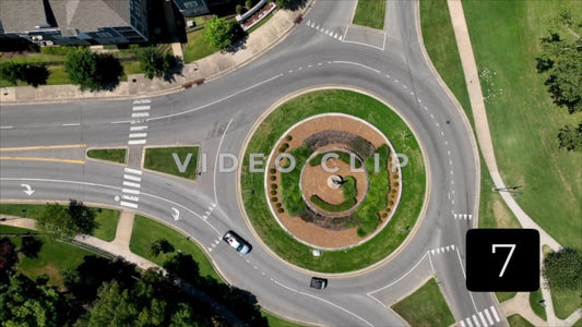 CLIP 7 - Memphis, TN Drone looking down on cars driving round about