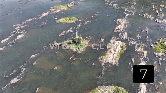 CLIP 7 - Harrisburg, PA aerial of Susquehanna River with Statue of Liberty