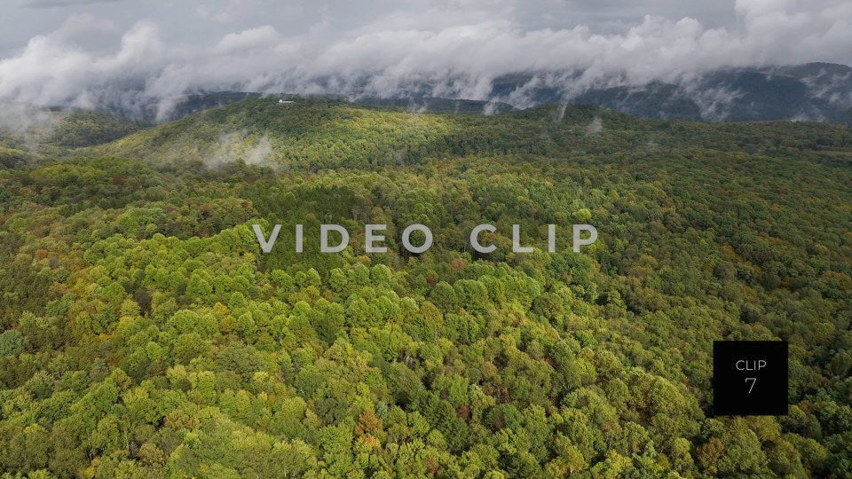 CLIP 7 - Ohiopyle, PA mist and fog over green forest landscape