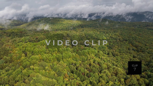 CLIP 7 - Ohiopyle, PA mist and fog over green forest landscape