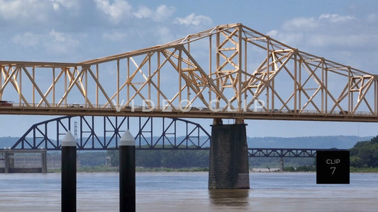 CLIP 7 - Louisville, KY close up of traffic on Clark Memorial Bridge