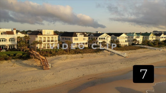 CLIP 7 - Litchfield Beach, SC beach houses in morning light